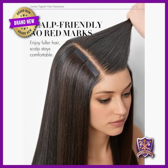 16 Inch Human Hair Tape-In Extensions, 25 Pieces, Straight, Seamless main image 7
